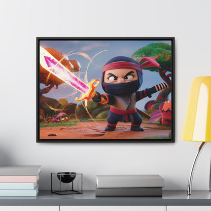 Ninja's Radiant Blade Adventure - Gallery Canvas Wraps, Horizontal Frame