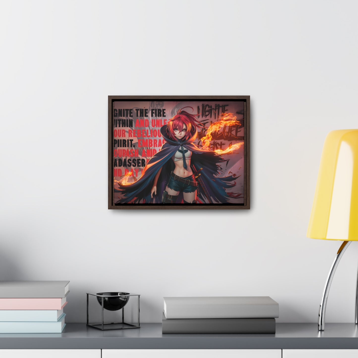 Rebel Flame Warrior - Gallery Canvas Wraps, Horizontal Frame