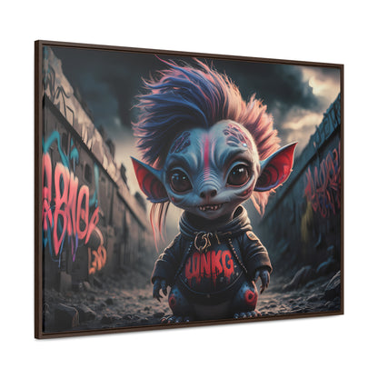 Rebel Gremlin in the Neon Alley - Gallery Canvas Wraps, Horizontal Frame