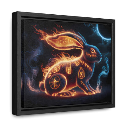 Runic Flame Rabbit - Gallery Canvas Wraps, Horizontal Frame