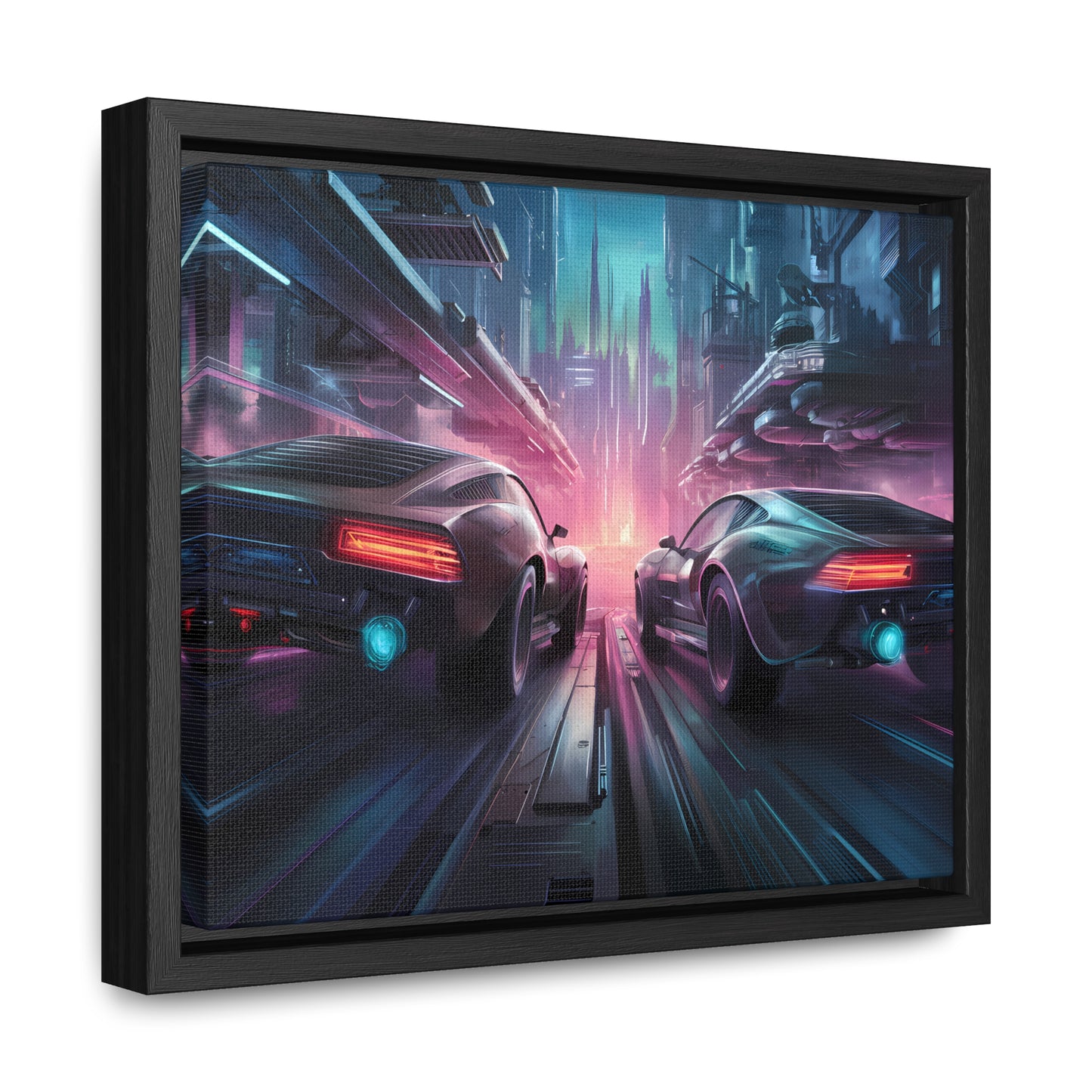 Neon Horizon: Velocity Clash - Gallery Canvas Wraps, Horizontal Frame