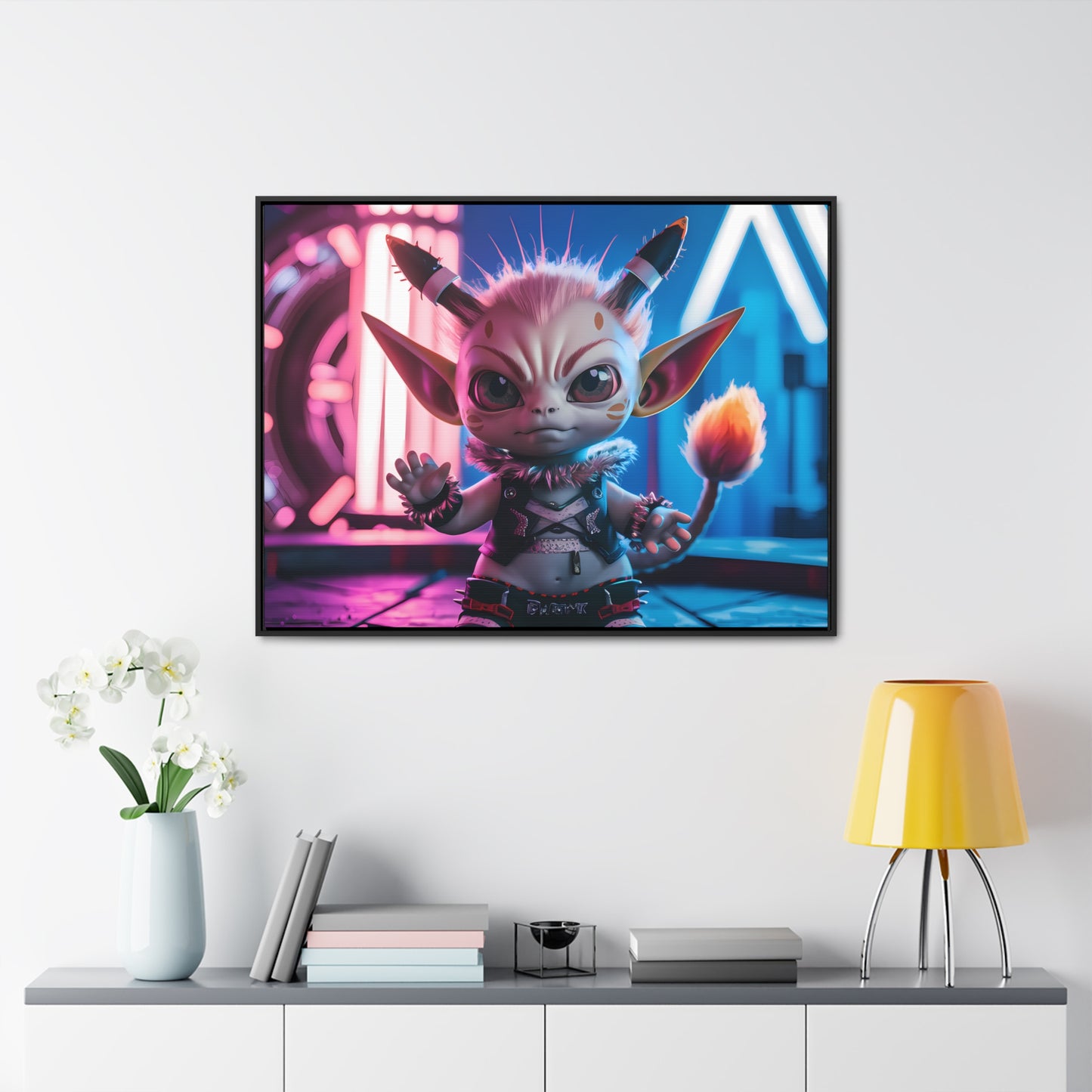 Neon Punk Guardian - Gallery Canvas Wraps, Horizontal Frame