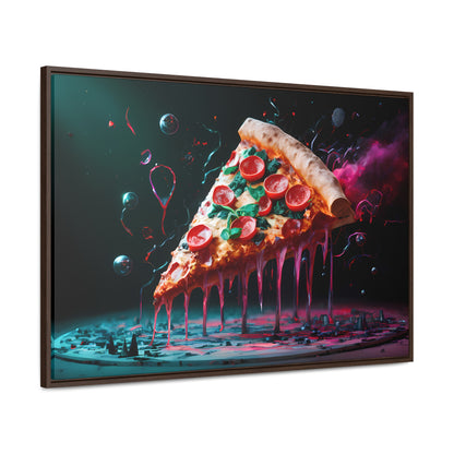 "Cosmic Slice of Pizza Bliss" - Gallery Canvas Wraps, Horizontal Frame