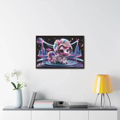 "Galactic Unicorn Explorer" - Gallery Canvas Wraps, Horizontal Frame