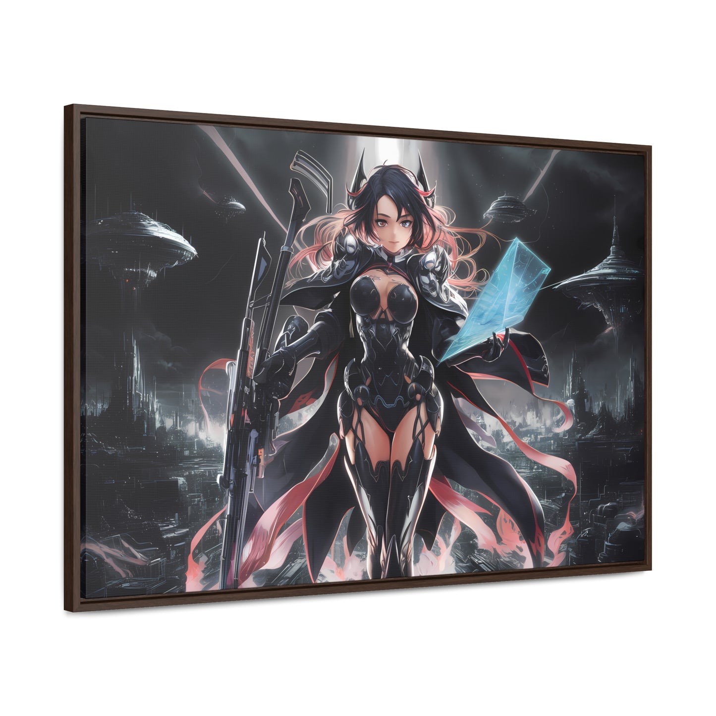 The Sentinel of Neon Skies - Gallery Canvas Wraps, Horizontal Frame