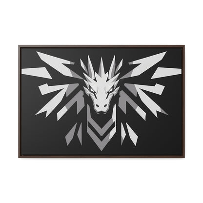 "Silver Dragon Crest" - Gallery Canvas Wraps, Horizontal Frame