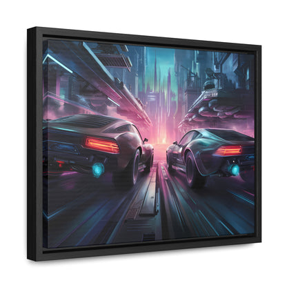 Neon Horizon: Velocity Clash - Gallery Canvas Wraps, Horizontal Frame