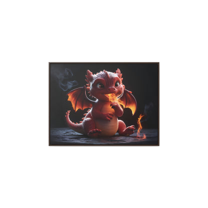 "Baby Dragon's First Flame" - Gallery Canvas Wraps, Horizontal Frame