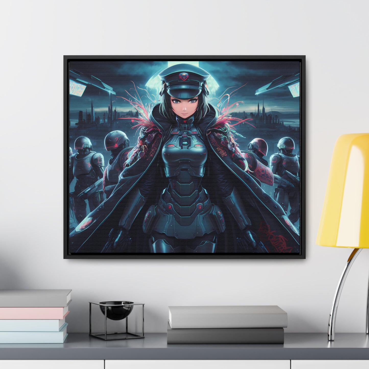 Cybernetic Enforcer: Rise of the Neon Syndicate - Gallery Canvas Wraps, Horizontal Frame