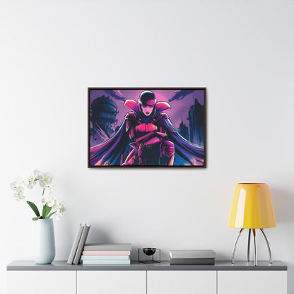 Guardian of the Neon Empire - Gallery Canvas Wraps, Horizontal Frame