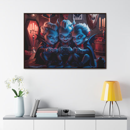 "Night of the Gaming Vampires" - Gallery Canvas Wraps, Horizontal Frame