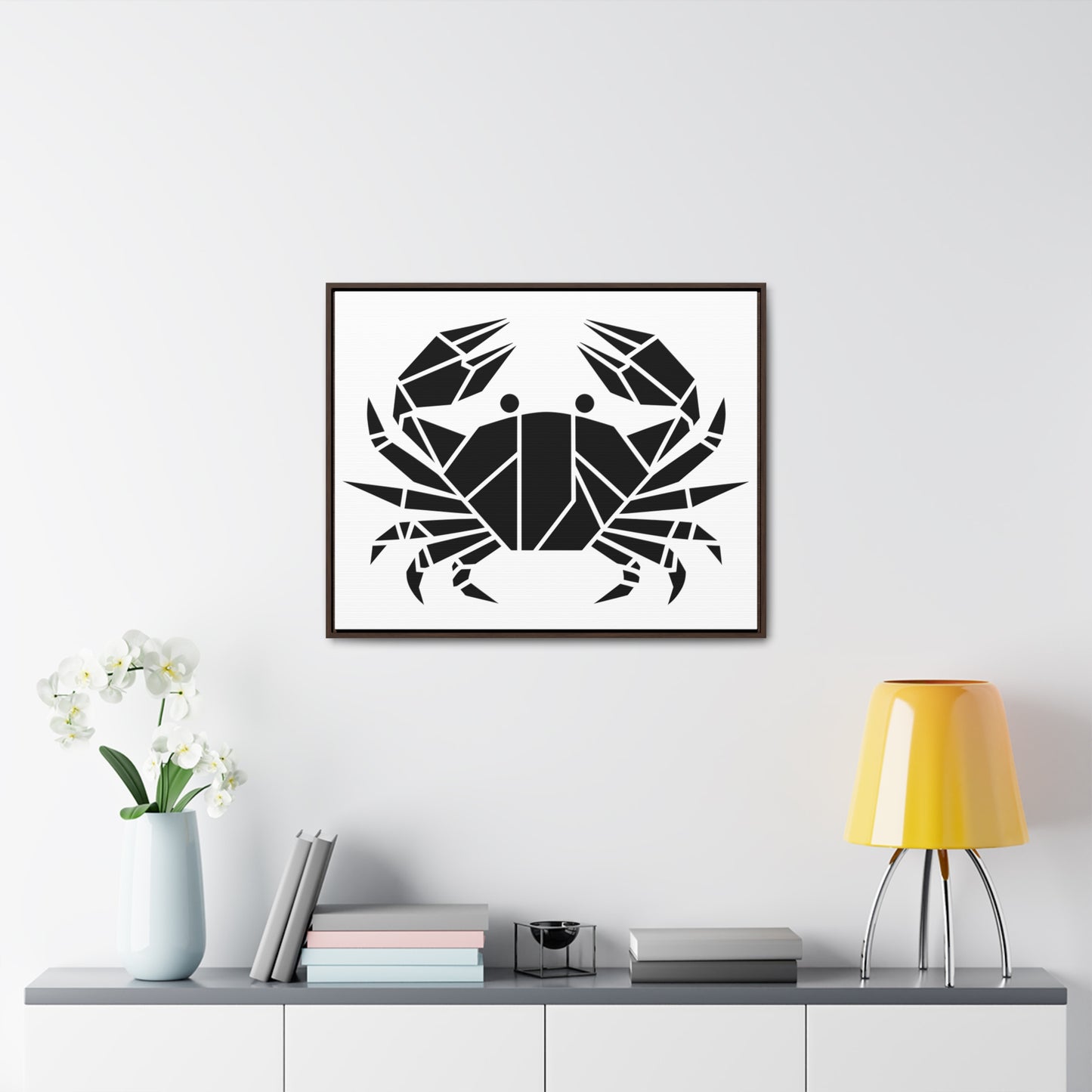 Geometric Crab Design - Gallery Canvas Wraps, Horizontal Frame