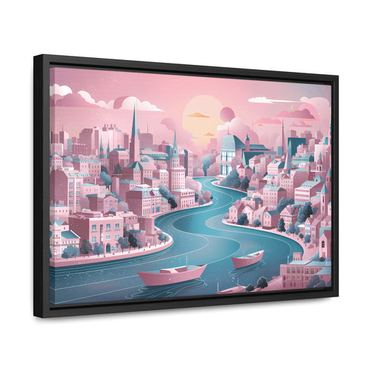 Serene City at Dawn - Gallery Canvas Wraps, Horizontal Frame