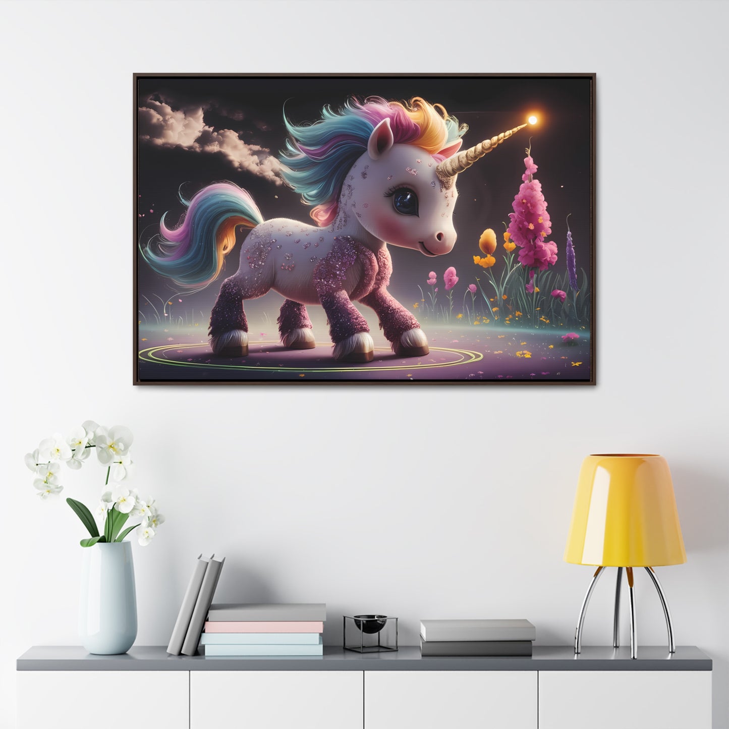 "Twilight Spark of the Enchanted Meadow" - Gallery Canvas Wraps, Horizontal Frame