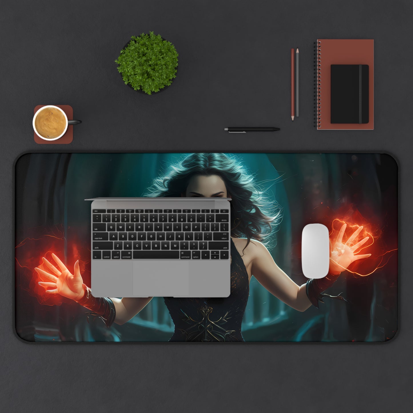 Sorceress of the Fiery Arcane - Desk Mat