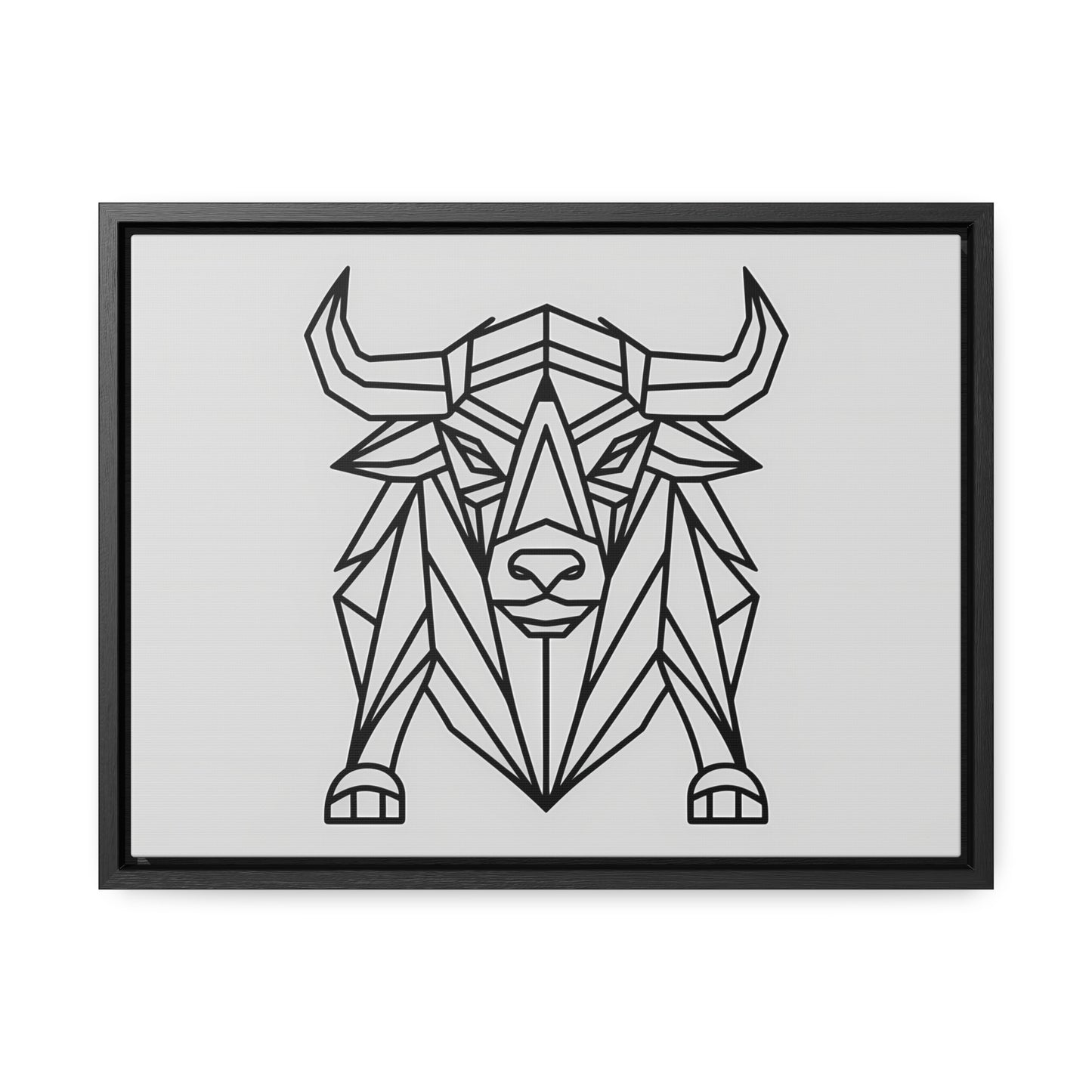 Geometric Bull - Gallery Canvas Wraps, Horizontal Frame