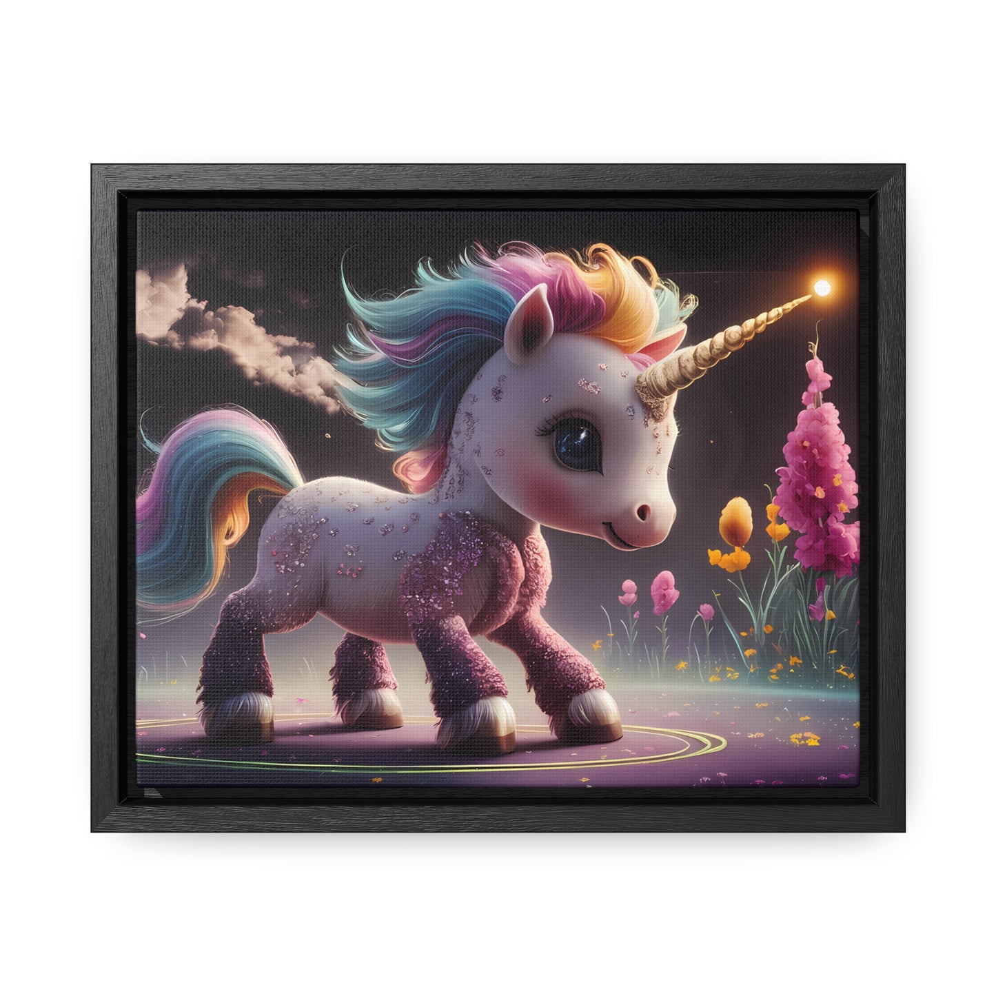 "Twilight Spark of the Enchanted Meadow" - Gallery Canvas Wraps, Horizontal Frame