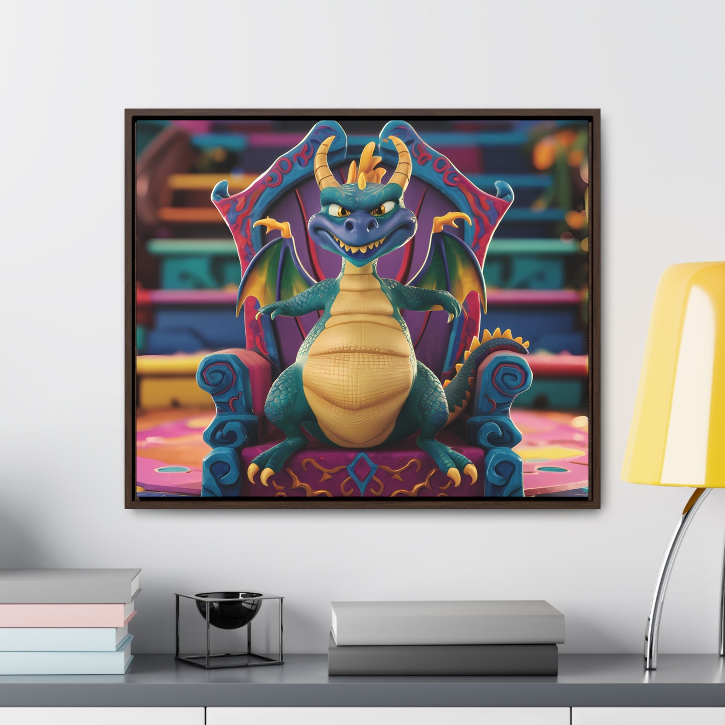 Dragon King on His Throne - Gallery Canvas Wraps, Horizontal Frame