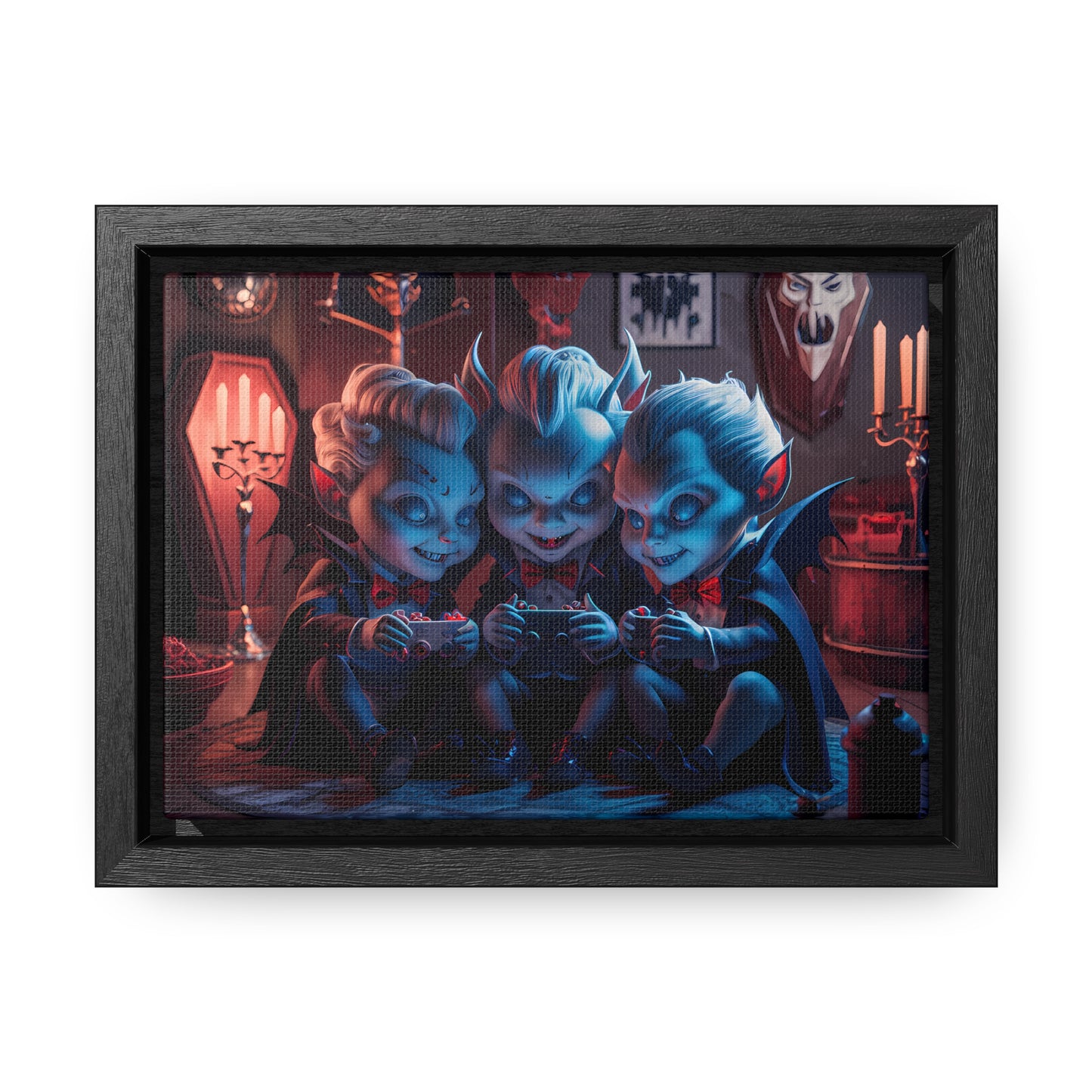 "Night of the Gaming Vampires" - Gallery Canvas Wraps, Horizontal Frame