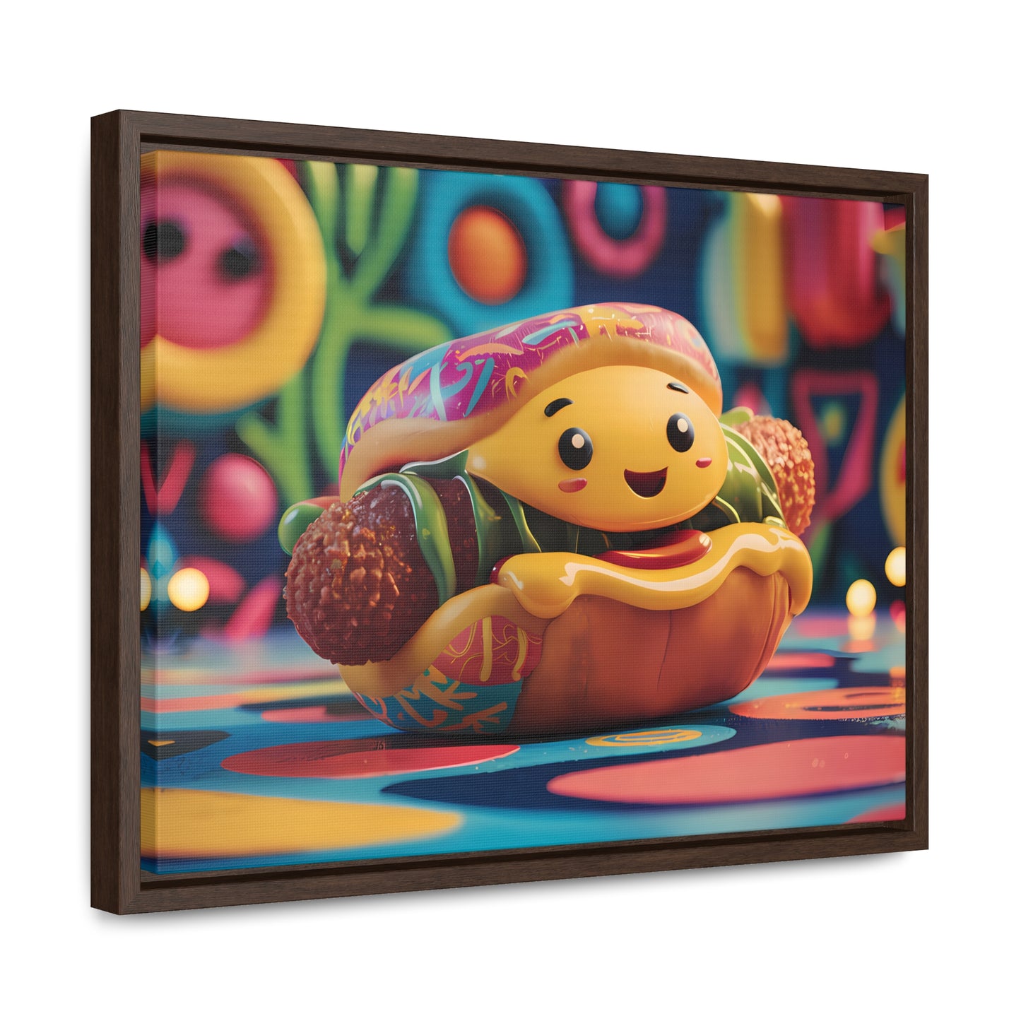 Cheerful Burger Adventure - Gallery Canvas Wraps, Horizontal Frame