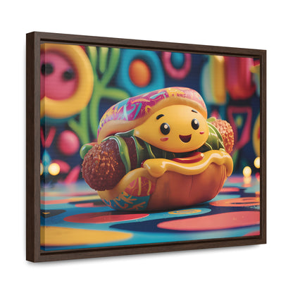 Cheerful Burger Adventure - Gallery Canvas Wraps, Horizontal Frame