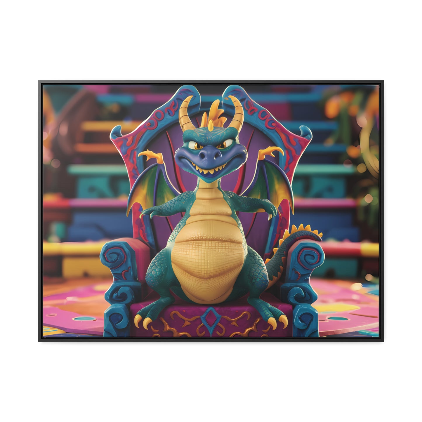 Dragon King on His Throne - Gallery Canvas Wraps, Horizontal Frame