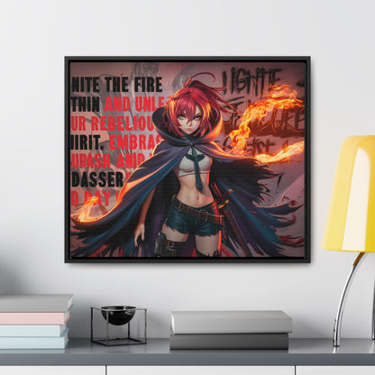 Rebel Flame Warrior - Gallery Canvas Wraps, Horizontal Frame