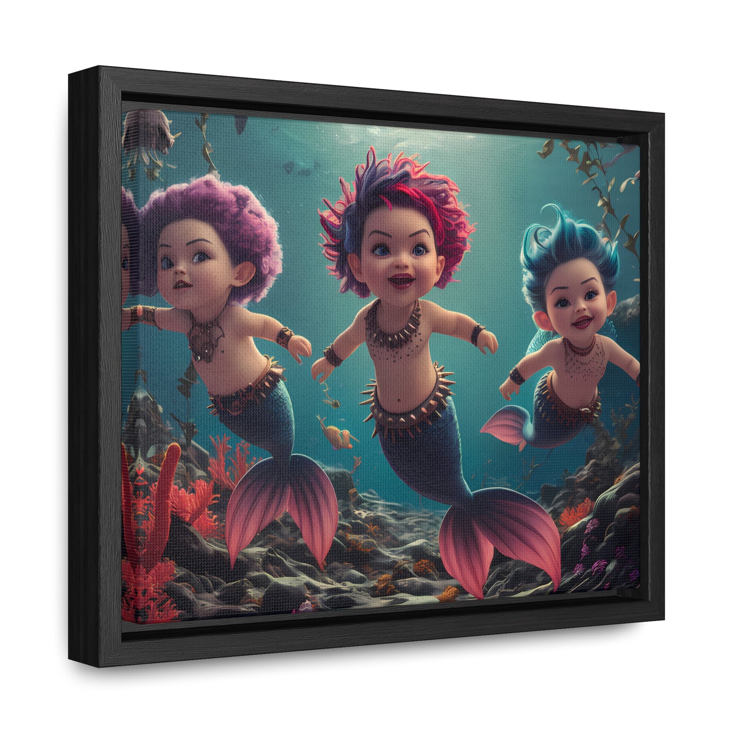 Aquatic Mischief - Gallery Canvas Wraps, Horizontal Frame