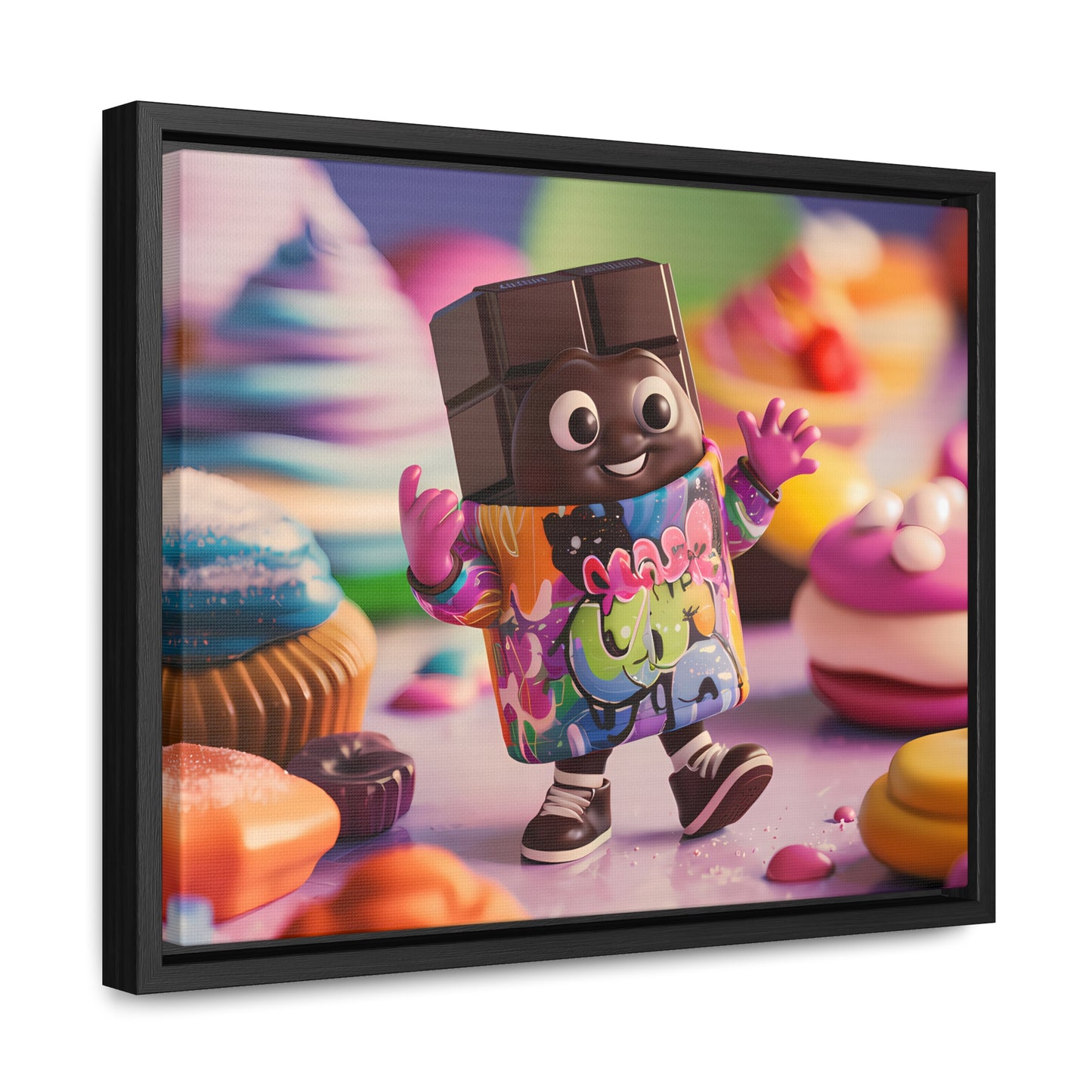 "Choco-Buddy's Sweet Adventure" - Gallery Canvas Wraps, Horizontal Frame