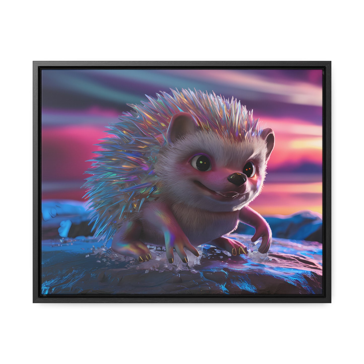 Prismatic Hedgehog at Dusk - Gallery Canvas Wraps, Horizontal Frame