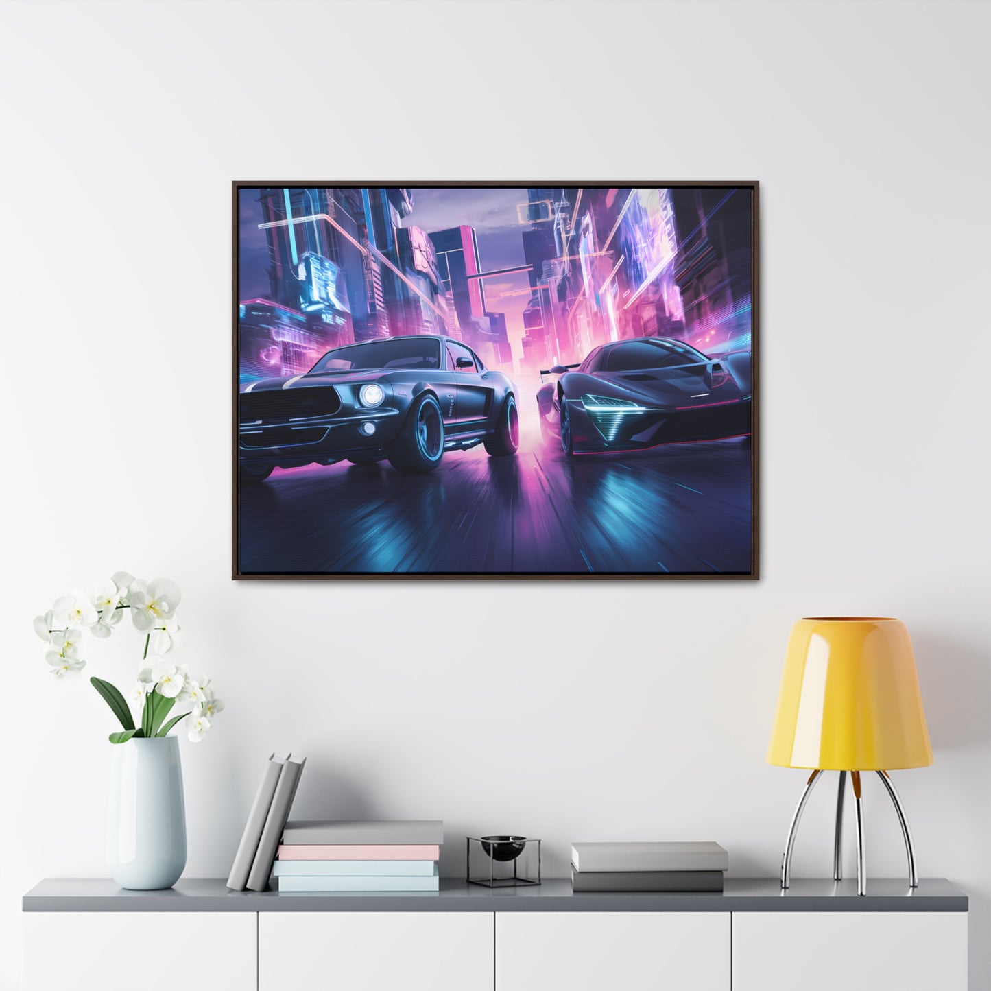 Neon Speed Duel - Gallery Canvas Wraps, Horizontal Frame