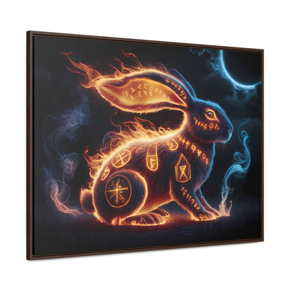 Runic Flame Rabbit - Gallery Canvas Wraps, Horizontal Frame