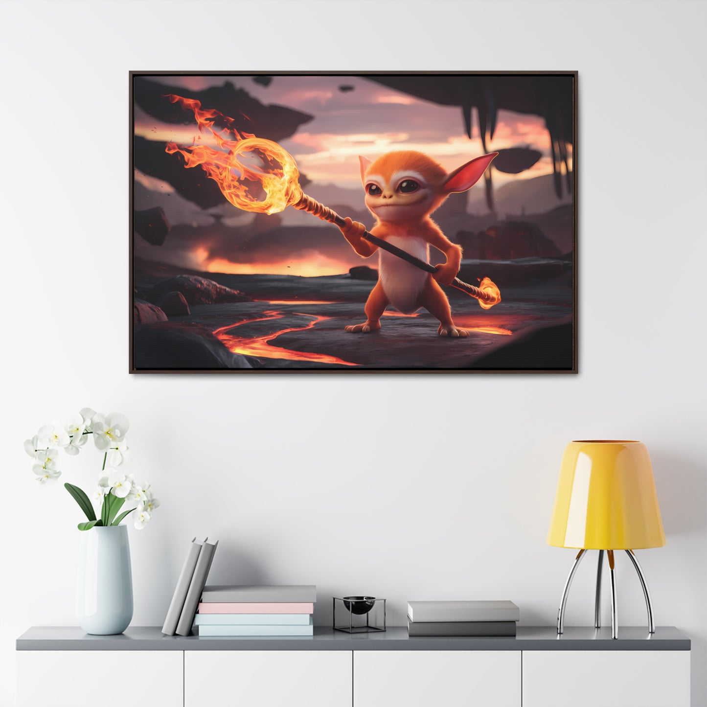 "Guardian of the Flame" - Gallery Canvas Wraps, Horizontal Frame