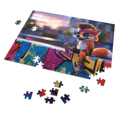 Sunset Vibes with a Cool Fox - Jigsaw Puzzle (30, 110, 252, 500,1000-Piece)