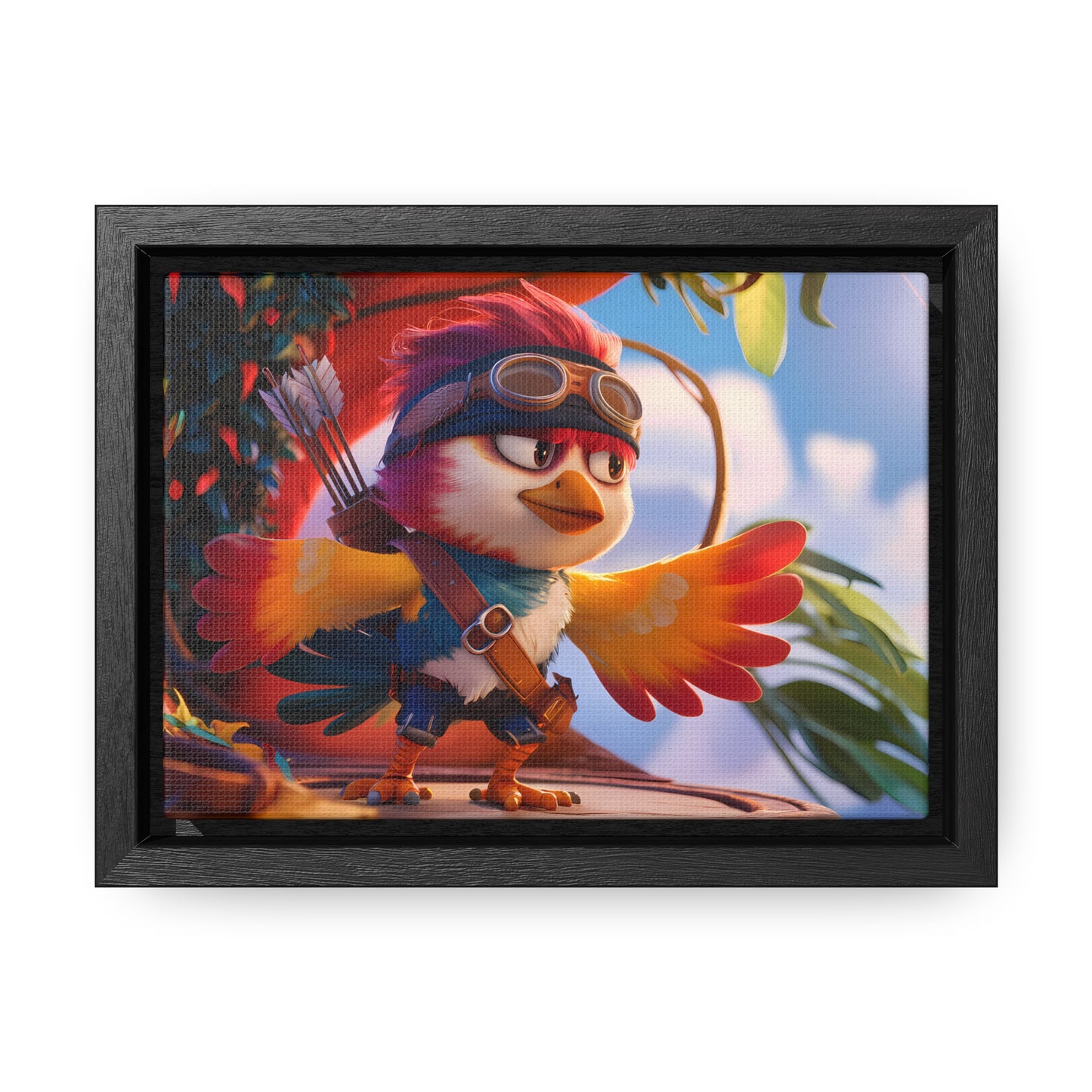 "Feathered Adventurer: The Brave Bird Archer" - Gallery Canvas Wraps, Horizontal Frame