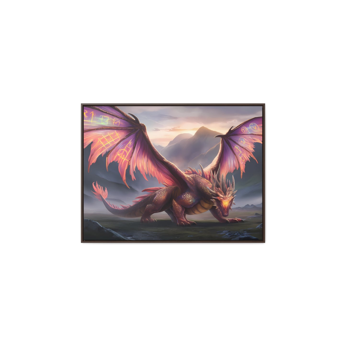 "The Arcane Guardian of the Crimson Peaks" - Gallery Canvas Wraps, Horizontal Frame