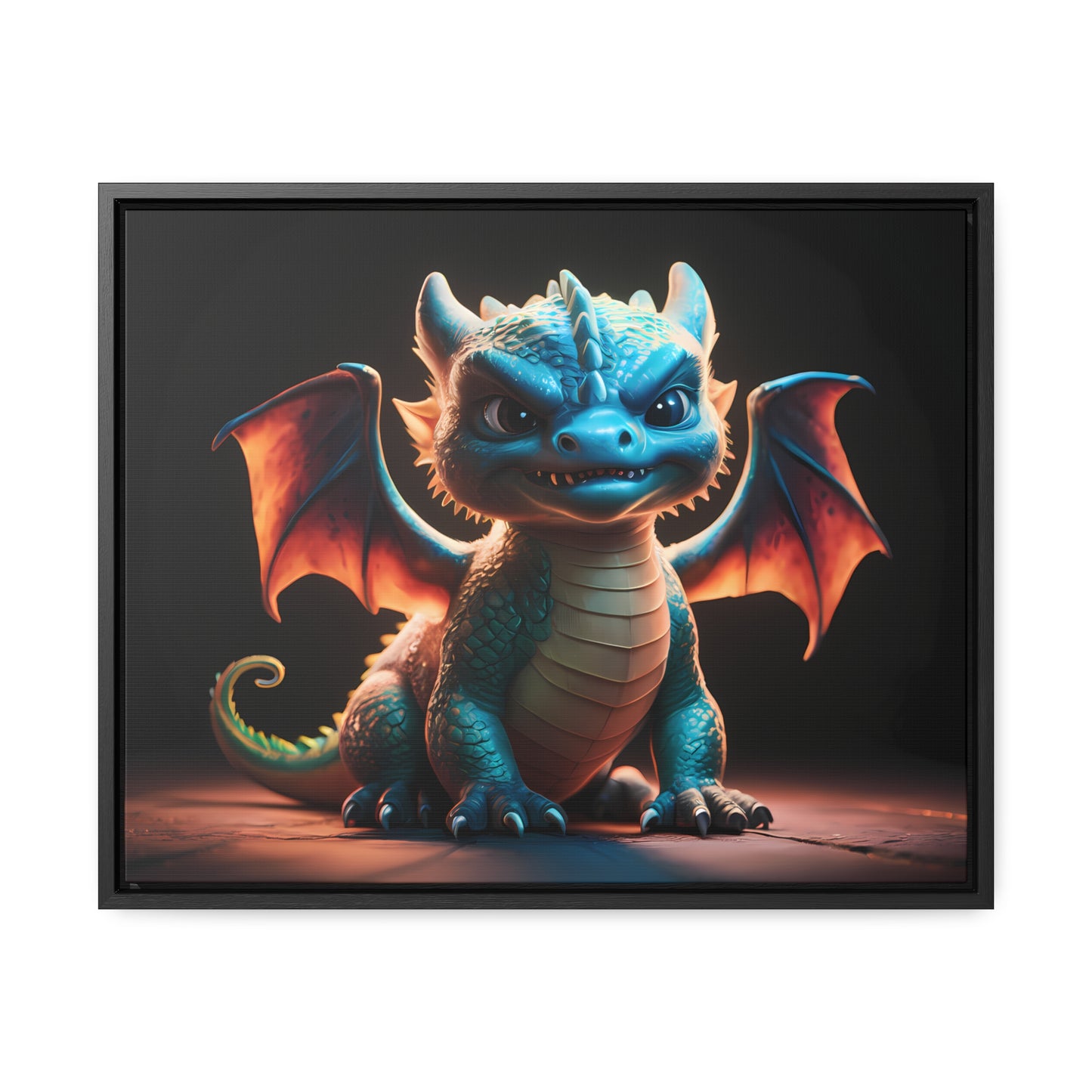 Fierce Baby Dragon Guardian - Gallery Canvas Wraps, Horizontal Frame