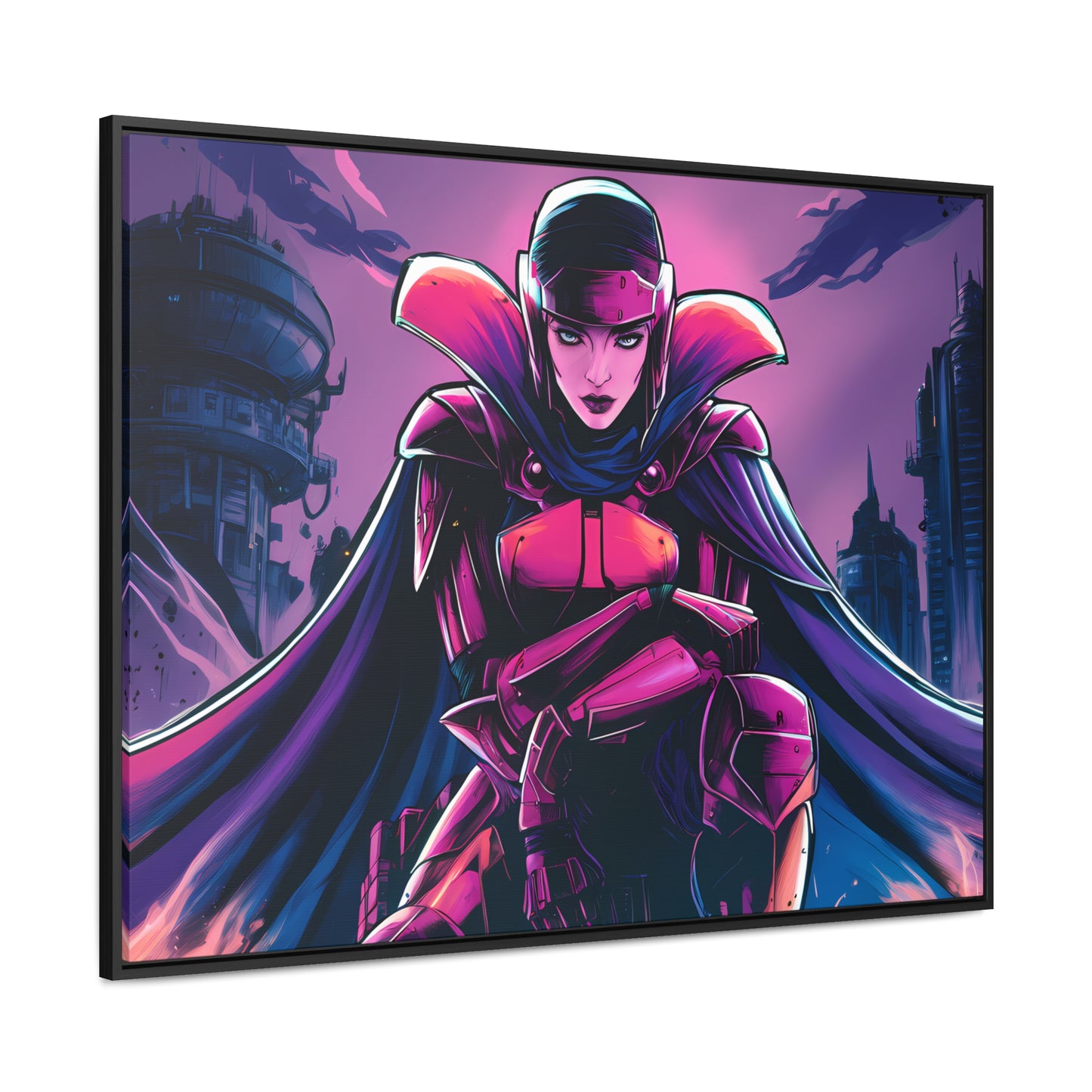 Guardian of the Neon Empire - Gallery Canvas Wraps, Horizontal Frame