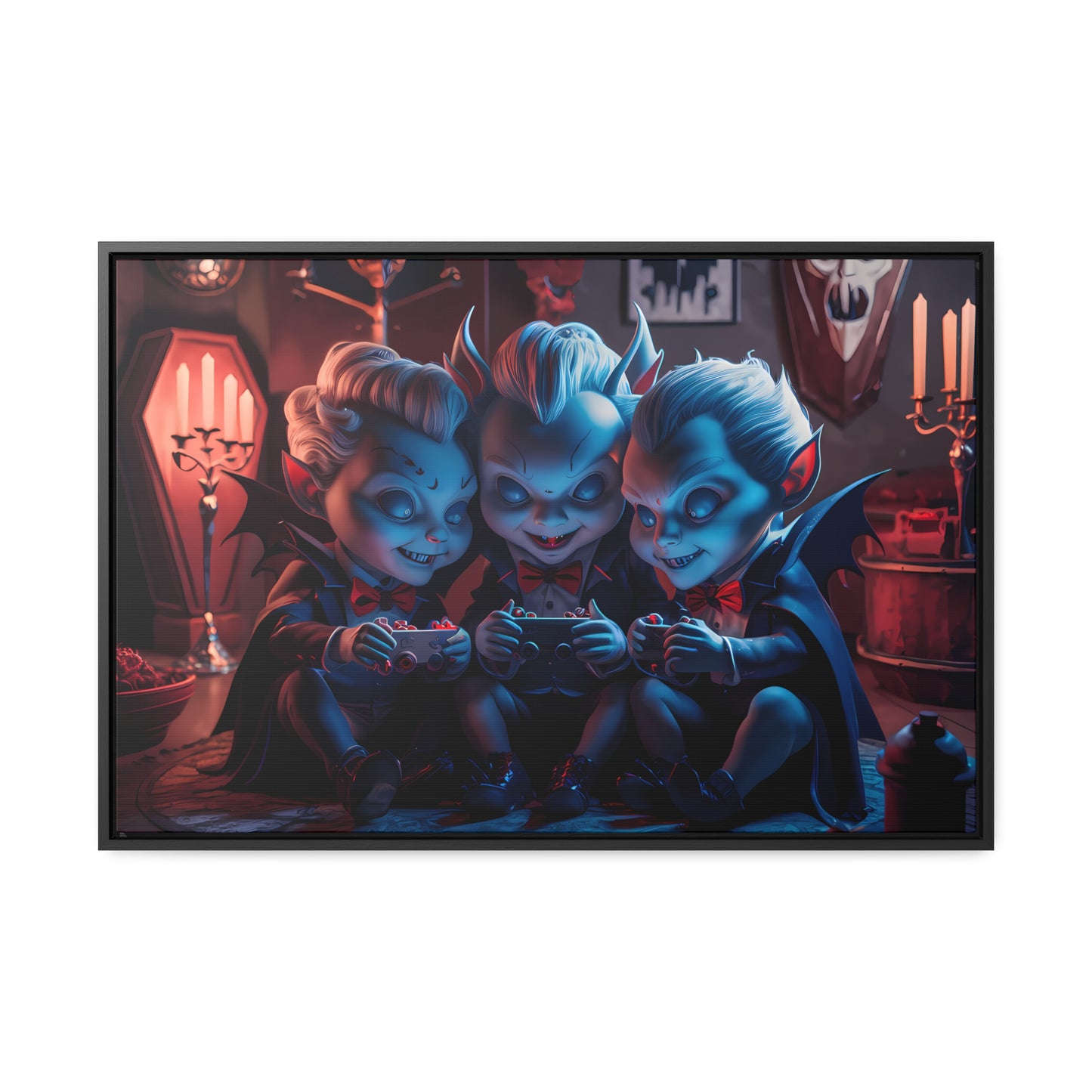 "Night of the Gaming Vampires" - Gallery Canvas Wraps, Horizontal Frame