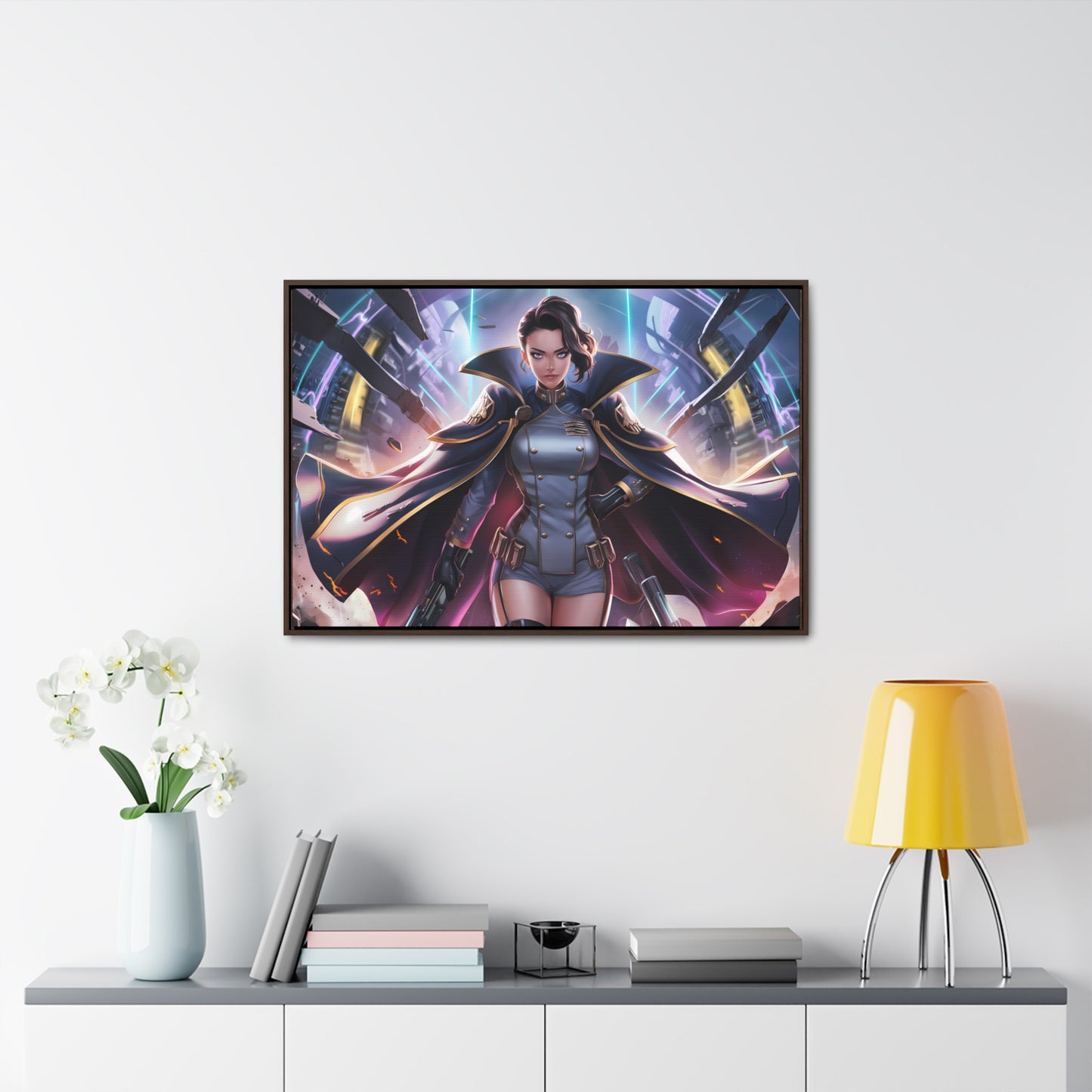 Commander of the Neon Storm - Gallery Canvas Wraps, Horizontal Frame