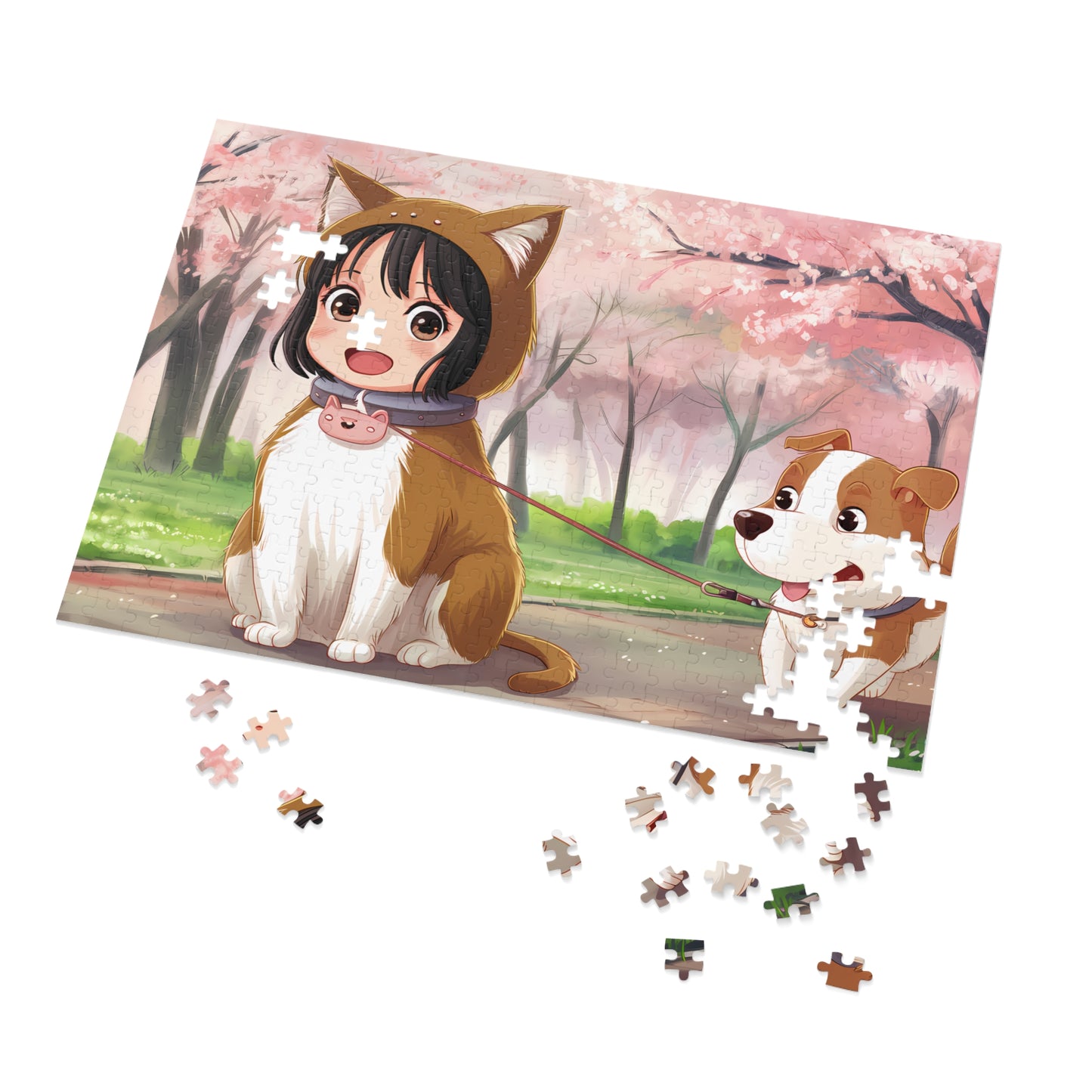 "Puppy Walk in the Park" - Jigsaw Puzzle (30, 110, 252, 500,1000-Piece)