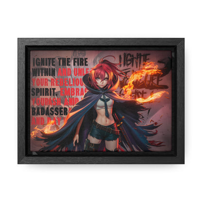 Rebel Flame Warrior - Gallery Canvas Wraps, Horizontal Frame