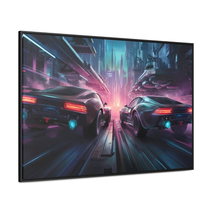 Neon Horizon: Velocity Clash - Gallery Canvas Wraps, Horizontal Frame