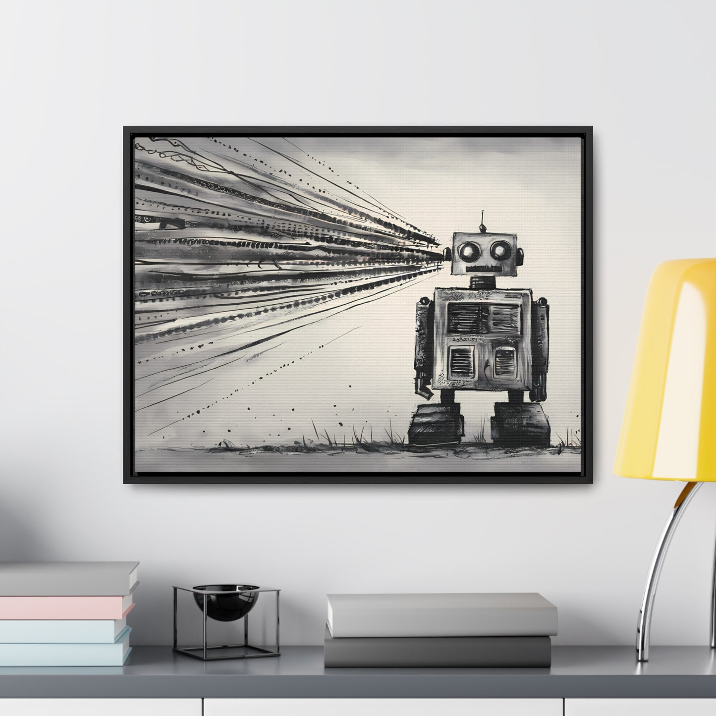 Echoes of the Machine Mind - Gallery Canvas Wraps, Horizontal Frame