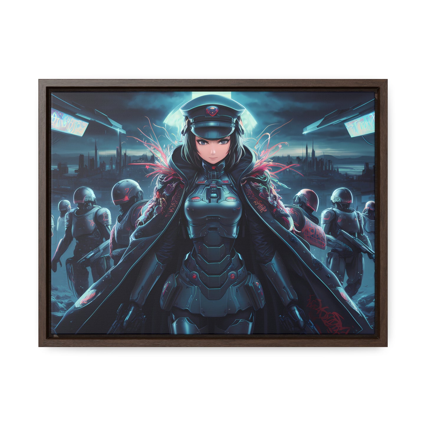 Cybernetic Enforcer: Rise of the Neon Syndicate - Gallery Canvas Wraps, Horizontal Frame