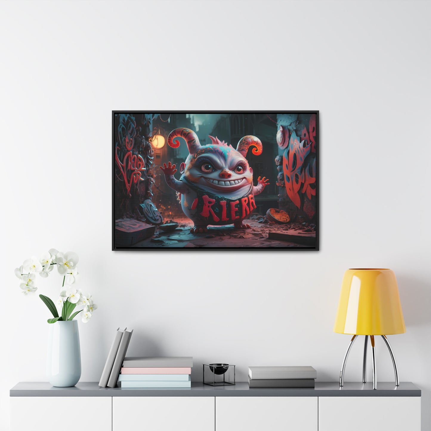 Midnight Mischief in the Alley - Gallery Canvas Wraps, Horizontal Frame