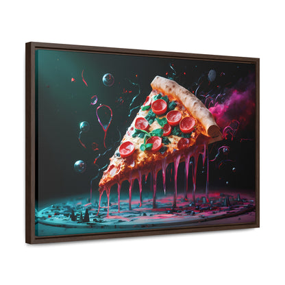 "Cosmic Slice of Pizza Bliss" - Gallery Canvas Wraps, Horizontal Frame