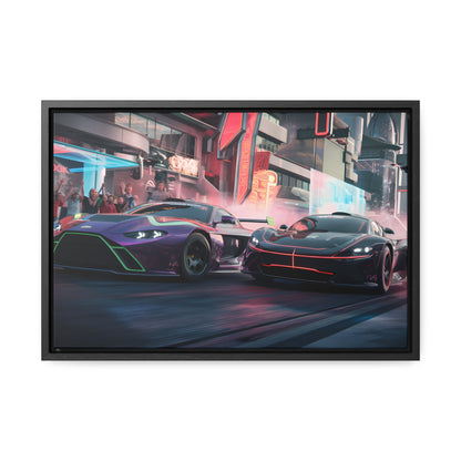 Neon Drift Showdown - Gallery Canvas Wraps, Horizontal Frame