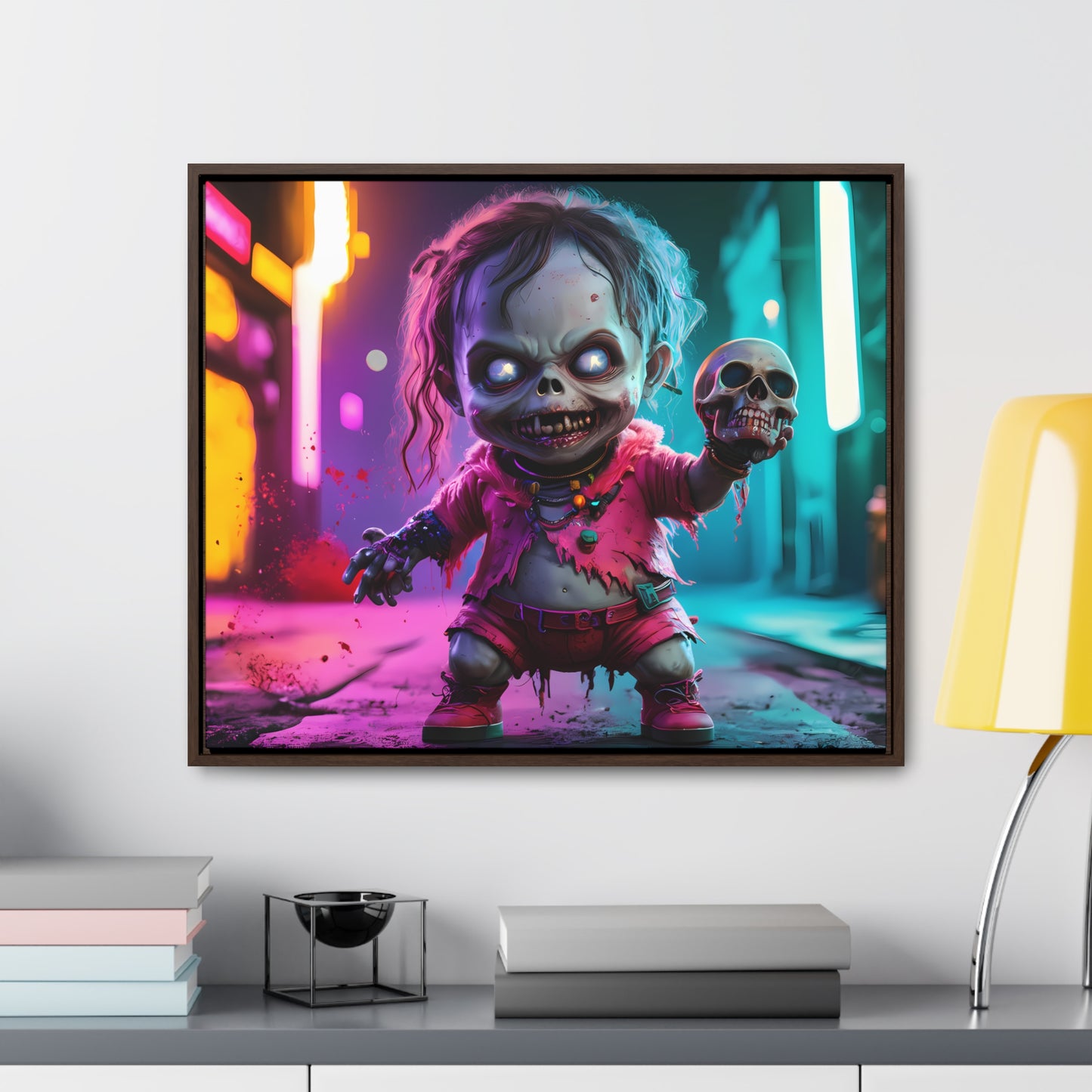 Nightmare in Neon City - Gallery Canvas Wraps, Horizontal Frame