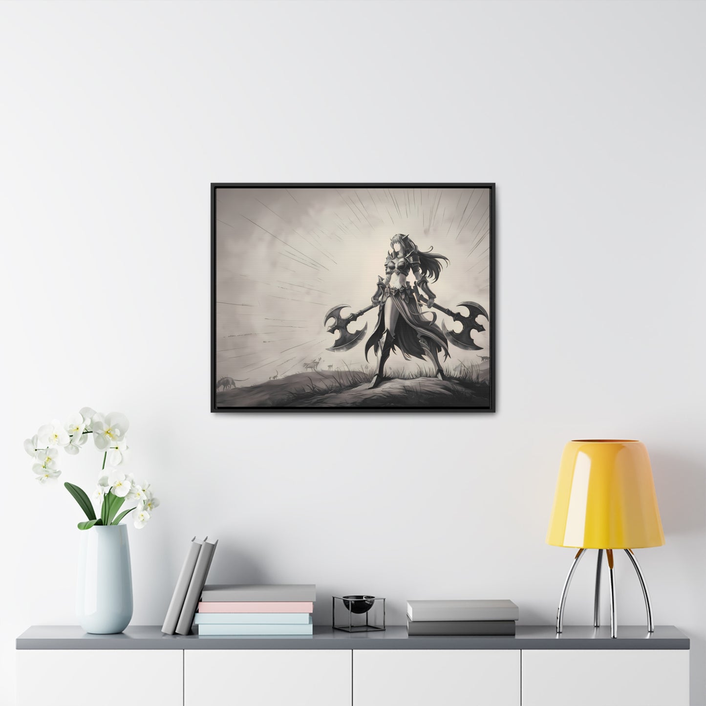 Warrior of the Twilight Plains - Gallery Canvas Wraps, Horizontal Frame